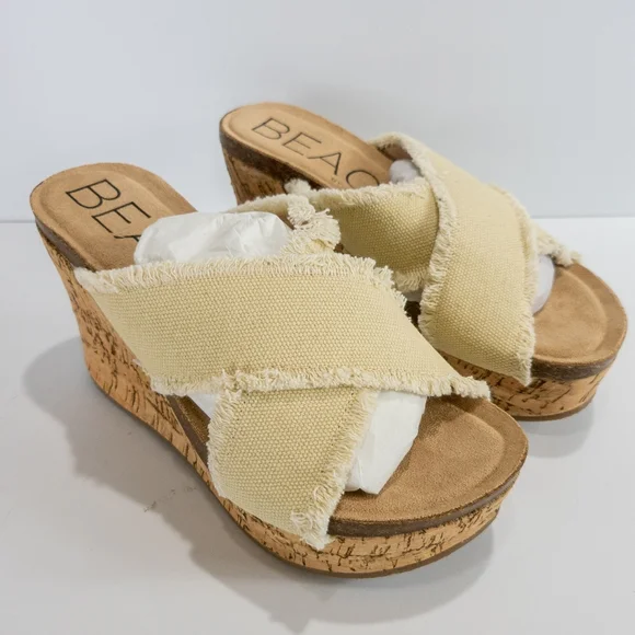 Beach by Matisse Sea Salt Wedge Sandals Black -5 - Picture 8 of 11